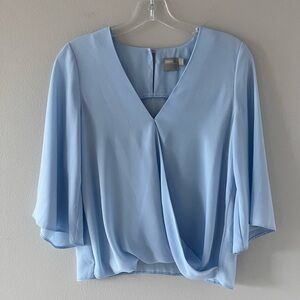 ASOS Blue Wrap-over Blouse